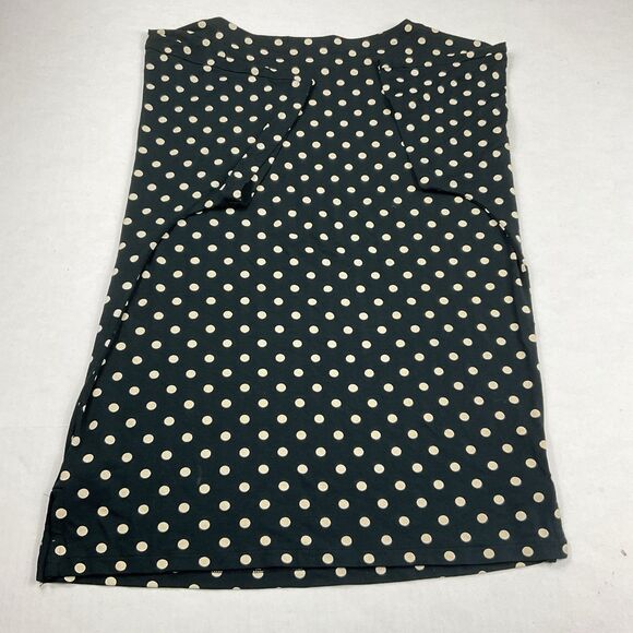 Lauren Ralph Lauren Tee M Black Cream Polka Dot Short Sleeve Preppy Classic Top - Picture 8 of 9